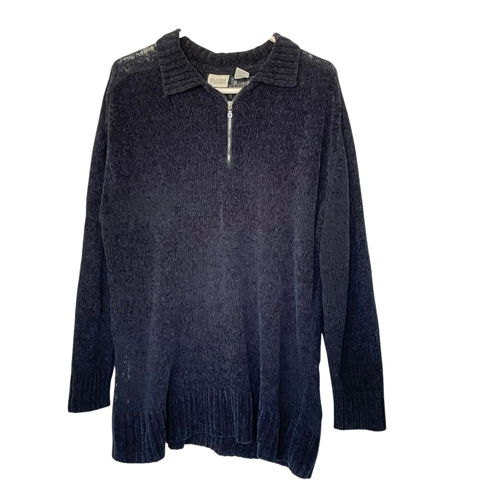 Classic Elements Men's Half Zip Navy Knit Sweater Size XL